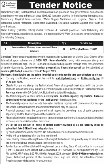 Qatar Charity Tender Notice